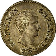 France 1/4 Franc Napoleon I AN13 K KM# 654.6 NAPOLEON EMPEREUR. TIOLIER coin obverse France 1/4 Franc Napoleon I AN13 K KM# 654.6 NAPOLEON EMPEREUR. TIOLIER coin obverse