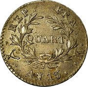 France 1/4 Franc Napoleon I AN13 K KM# 654.6 QUART REP FRA AN13 K coin reverse France 1/4 Franc Napoleon I AN13 K KM# 654.6 QUART REP FRA AN13 K coin reverse