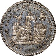 France 10 Sols Revolution. Lefevre. Lesage et Comp 1792 KM# Tn19 LEFEVRE LESAGE ET COMPIE NGT A PARIS DROITS DE LHOMME ARTIC V. coin obverse