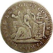 France 10 Sols Revolution. Lefevre, Lesage et Comp 1792 KM# Tn18 LEFEVRE LESAGE ET COMPIE NGT A PARIS DROITS DE LHOMME ARTIC V. coin obverse