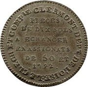 France 10 Sols Token Issue 1792 KM# Tn13 PIECES DE DIX SOLS A ÉCHANGER EN ASSIGNATS DE 60 ET 1792.LE CLECH ET COMP LE CLERMONT DEPT DE L'OISE coin obverse France 10 Sols Token Issue 1792 KM# Tn13 PIECES DE DIX SOLS A ÉCHANGER EN ASSIGNATS DE 60 ET 1792.LE CLECH ET COMP LE CLERMONT DEPT DE L'OISE coin obverse