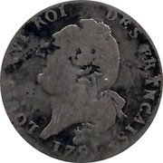 France 15 Sols (1/8 ECU) Louis XVI 1791 AA KM# 605.1 LOUIS XVI ROI DES FRANCAIS 1791 coin obverse