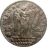 France 15 Sols (1/8 ECU) Louis XVI 1792 B KM# 604.2 REGNE DE LA LOI 15 SOLS. B L'AN 4 DE LA LIBERTE coin reverse France 15 Sols (1/8 ECU) Louis XVI 1792 B KM# 604.2 REGNE DE LA LOI 15 SOLS. B L'AN 4 DE LA LIBERTE coin reverse