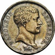 France 2 Francs Napoleon I 1807 A KM# 683 NAPOLEON EMPEREUR. TIOLIER coin obverse