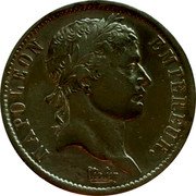 France 2 Francs Napoleon I 1808 B KM# 684.2 NAPOLEON EMPEREUR. TIOLIER coin obverse