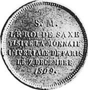 France 2 Francs King of Saxony Visit to Paris Mint 1809 KM# M3b coin reverse France 2 Francs King of Saxony Visit to Paris Mint 1809 KM# M3b coin reverse