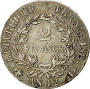 France 2 Francs Napoleon I AN12 D Requires Confirmation KM# 657.3 2 FRANCS REPUBLIQUE FRANÇAISE AN12 D coin reverse France 2 Francs Napoleon I AN12 D Requires Confirmation KM# 657.3 2 FRANCS REPUBLIQUE FRANÇAISE AN12 D coin reverse