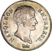 France 2 Francs Napoleon I AN14 A KM# 658.1 NAPOLEON EMPEREUR. TIOLIER coin obverse France 2 Francs Napoleon I AN14 A KM# 658.1 NAPOLEON EMPEREUR. TIOLIER coin obverse