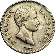 France 2 Francs Napoleon I AN14 W KM# 658.15 NAPOLEON EMPEREUR. TIOLIER coin obverse France 2 Francs Napoleon I AN14 W KM# 658.15 NAPOLEON EMPEREUR. TIOLIER coin obverse