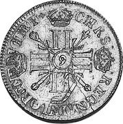 France 2 Louis D'or Louis XIV 1702 Numeral 9 KM# 335.20 CHRS REGN VINC IMP 9 coin reverse France 2 Louis D'or Louis XIV 1702 Numeral 9 KM# 335.20 CHRS REGN VINC IMP 9 coin reverse