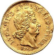 France 2 Louis D'or Louis XIV 1704 A KM# 368.1 LVD. XIIII. D. G. FR. ET. NAV. REX 1704 coin obverse France 2 Louis D'or Louis XIV 1704 A KM# 368.1 LVD. XIIII. D. G. FR. ET. NAV. REX 1704 coin obverse