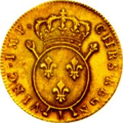 France 2 Louis D'or Louis XV 1716 I KM# 426.6 CHRS REGN VINC IMP I coin reverse