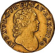France 2 Louis D'or Louis XV 1716 K KM# 426.7 LVD. XV. D. G. FR. ET NAV. REX 1716 coin obverse