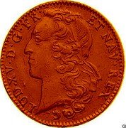 France 2 Louis D'or Louis XV 1743 Z KM# 519.20 LUD XV D G FR ET NAV REX R.FIL coin obverse France 2 Louis D'or Louis XV 1743 Z KM# 519.20 LUD XV D G FR ET NAV REX R.FIL coin obverse