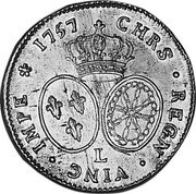 France 2 Louis D'or Louis XV 1774 L KM# 557.5 L CHRS REGN VINC IMPE 1757 coin reverse France 2 Louis D'or Louis XV 1774 L KM# 557.5 L CHRS REGN VINC IMPE 1757 coin reverse