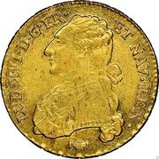 France 2 Louis D'or Louis XVI 1776 K KM# 575.8 LUD XVI D G FR ET NAV REX B. DUVIV. coin obverse France 2 Louis D'or Louis XVI 1776 K KM# 575.8 LUD XVI D G FR ET NAV REX B. DUVIV. coin obverse