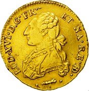 France 2 Louis D'or Louis XVI 1778 Cow (p) KM# 577 LUD XVI D G FR ET NA RE BD DUVIV coin obverse