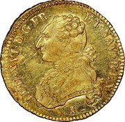 France 2 Louis D'or Louis XVI 1779 T KM# 575.13 LUD XVI D G FR ET NAV REX DUVIV coin obverse