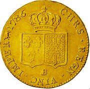 France 2 Louis D'or Louis XVI 1786 B KM# 592.3 B CHRS REGN VINC IMPER 1786 coin reverse France 2 Louis D'or Louis XVI 1786 B KM# 592.3 B CHRS REGN VINC IMPER 1786 coin reverse