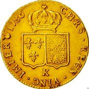 France 2 Louis D'or Louis XVI 1786 K KM# 592.8 K CHRS REGN VINC IMPER 1786 coin reverse France 2 Louis D'or Louis XVI 1786 K KM# 592.8 K CHRS REGN VINC IMPER 1786 coin reverse