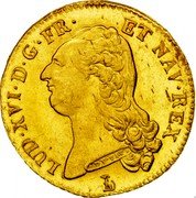 France 2 Louis D'or Louis XVI 1786 T KM# 592.14 LUD XVI D G FR ET NAV REX DUVIV coin obverse France 2 Louis D'or Louis XVI 1786 T KM# 592.14 LUD XVI D G FR ET NAV REX DUVIV coin obverse