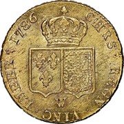 France 2 Louis D'or Louis XVI 1786 W KM# 592.15 W CHRS REGN VINC IMPE 1786 coin reverse France 2 Louis D'or Louis XVI 1786 W KM# 592.15 W CHRS REGN VINC IMPE 1786 coin reverse