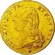 France 2 Louis D'or Louis XVI 1787 AA KM# 592.2 LUD XVI D G FR ET NAV REX DUVIV coin obverse France 2 Louis D'or Louis XVI 1787 AA KM# 592.2 LUD XVI D G FR ET NAV REX DUVIV coin obverse