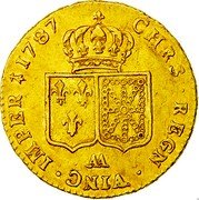 France 2 Louis D'or Louis XVI 1787 AA KM# 592.2 AA CHRS REGN VINC IMPER 1787 coin reverse France 2 Louis D'or Louis XVI 1787 AA KM# 592.2 AA CHRS REGN VINC IMPER 1787 coin reverse