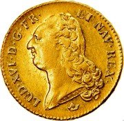 France 2 Louis D'or Louis XVI 1790 M KM# 592.9 LUD XVI D G FR ET NAV REX DUVIV coin obverse