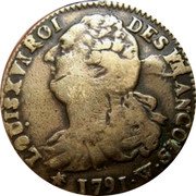 France 2 Sols Louis XVI 1791 W KM# 603.16 LOUIS XVI ROI DES FRANÇOIS 1792 W coin obverse France 2 Sols Louis XVI 1791 W KM# 603.16 LOUIS XVI ROI DES FRANÇOIS 1792 W coin obverse
