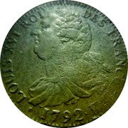France 2 Sols Louis XVI 1792 K KM# 603.8 LOUIS XVI ROI DES FRANÇOIS 1792 K coin obverse France 2 Sols Louis XVI 1792 K KM# 603.8 LOUIS XVI ROI DES FRANÇOIS 1792 K coin obverse