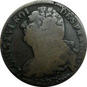 France 2 Sols Louis XVI 1793 Cow KM# 603.17 LOUIS XVI ROI DES FRANÇOIS 1793 coin obverse France 2 Sols Louis XVI 1793 Cow KM# 603.17 LOUIS XVI ROI DES FRANÇOIS 1793 coin obverse