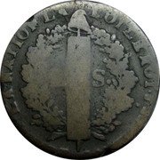 France 2 Sols Louis XVI 1793 Cow KM# 603.17 LA NATION LA LOI LE ROI 2 S L'AN 5 DE LA LIBERTE coin reverse France 2 Sols Louis XVI 1793 Cow KM# 603.17 LA NATION LA LOI LE ROI 2 S L'AN 5 DE LA LIBERTE coin reverse