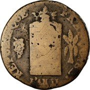 France 2 Sols First Republic. La Rochelle 1793//LAN II H KM# 621.6 REPUBLIQUE FRANÇOISE LES HOMMES SONT EGAUX DEVANT LA LOI. L'AN II. coin obverse