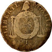 France 2 Sols First Republic. Limoges LAN II (1793-94) I KM# 623.2 LIBERTE EGALITE 2. S. I coin reverse France 2 Sols First Republic. Limoges LAN II (1793-94) I KM# 623.2 LIBERTE EGALITE 2. S. I coin reverse