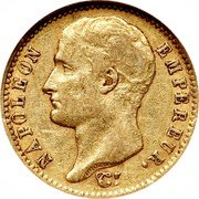 France 20 Francs Napoleon I 1807 A KM# A687.1 NAPOLEON EMPEREUR. DROZ F. coin obverse France 20 Francs Napoleon I 1807 A KM# A687.1 NAPOLEON EMPEREUR. DROZ F. coin obverse