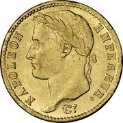 France 20 Francs Napoleon I 1809 A KM# 695.1 NAPOLEON EMPEREUR. DROZ F. coin obverse France 20 Francs Napoleon I 1809 A KM# 695.1 NAPOLEON EMPEREUR. DROZ F. coin obverse