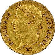 France 20 Francs Napoleon I 1809 H KM# 695.3 NAPOLEON EMPEREUR. DROZ F. coin obverse France 20 Francs Napoleon I 1809 H KM# 695.3 NAPOLEON EMPEREUR. DROZ F. coin obverse