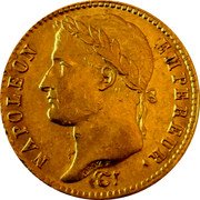 France 20 Francs Napoleon I 1811 U KM# 695.9 NAPOLEON EMPEREUR. DROZ F. coin obverse France 20 Francs Napoleon I 1811 U KM# 695.9 NAPOLEON EMPEREUR. DROZ F. coin obverse