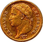 France 20 Francs Napoleon I 1814 W KM# 695.10 NAPOLEON EMPEREUR. DROZ F. coin obverse France 20 Francs Napoleon I 1814 W KM# 695.10 NAPOLEON EMPEREUR. DROZ F. coin obverse