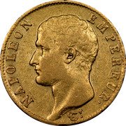 France 20 Francs Napoleon I AN14 I KM# 663.2 NAPOLEON EMPEREUR. coin obverse France 20 Francs Napoleon I AN14 I KM# 663.2 NAPOLEON EMPEREUR. coin obverse