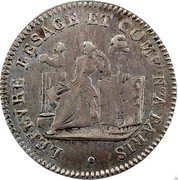 France 20 Sols Revolution. Lefevre, Lesage et Comp 1792 KM# Tn21 LEFEVRE LESAGE ET COMPIE NGT A PARIS DROITS DE LHOMME ARTIC V. coin obverse