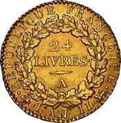 France 24 Livres Genius of Liberty 1793 A KM# 626.1 REPUBLIQUE FRANÇOISE 24 LIVRES A L' AN II coin reverse France 24 Livres Genius of Liberty 1793 A KM# 626.1 REPUBLIQUE FRANÇOISE 24 LIVRES A L' AN II coin reverse