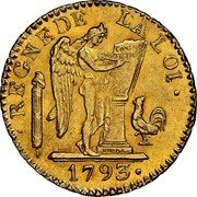 France 24 Livres Genius of Liberty 1793 W KM# 626.5 REGNE DE LA LOI 1793 coin obverse France 24 Livres Genius of Liberty 1793 W KM# 626.5 REGNE DE LA LOI 1793 coin obverse