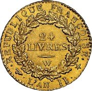 France 24 Livres Genius of Liberty 1793 W KM# 626.5 24 LIVRES W REPUBLIQUE FRANÇAISE L'AN II coin reverse France 24 Livres Genius of Liberty 1793 W KM# 626.5 24 LIVRES W REPUBLIQUE FRANÇAISE L'AN II coin reverse