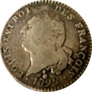France 30 Sols Louis XVI 1792 AA KM# 606.2 LOUIS XVI ROI DES FRANÇOIS 1792 coin obverse
