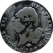 France 30 Sols Louis XVI 1792 D KM# 606.5 LOUIS XVI ROI DES FRANÇOIS 1792 coin obverse