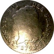France 30 Sols Louis XVI 1793 BB KM# 607.1 LOUIS XVI ROI DES FRANÇAIS 1793 coin obverse