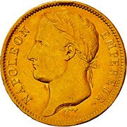 France 40 Francs Napoleon I 1811 K KM# 696.3 NAPOLEON EMPEREUR. DROZ F. coin obverse France 40 Francs Napoleon I 1811 K KM# 696.3 NAPOLEON EMPEREUR. DROZ F. coin obverse