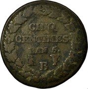 France 5 Centimes Napoleon I LAN 5 (1796-97) B KM# 640.3 CINQ CENTIMES L'AN 5 B coin reverse